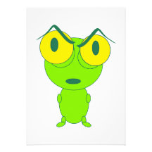Angry frog cartoon personalised invitations