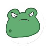 Angry Frog Round Stickers