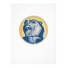 Angry Grizzly Bear Attacking Invitations