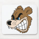 angry growling bear face mousepads