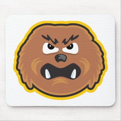angry hairy monster face mousepads by doonidesigns
