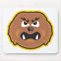 angry hairy monster face mousepads