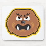 angry hairy monster face mousepads