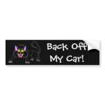 Angry Hissing Black Cat Cartoon Bumper Stickers