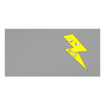 Angry Lightning. Yellow on Grey. Personalized Photo Card