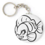 Angry Mad Wild Fish Outline Cartoon