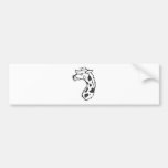 Angry Mad Wild Giraffe Outline Cartoon Bumper Sticker