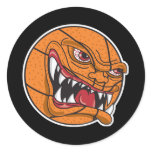 angry mean basketball round stickers