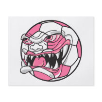 angry mean extreme soccer ball girls pink personalised flyer