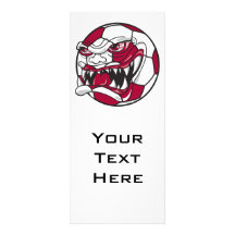 angry mean extreme soccer ball graphic customized rack card