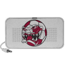 angry mean extreme soccer ball graphic portable speaker