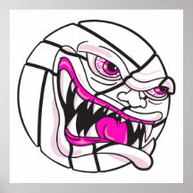 angry mean volleyball extreme pink girls posters