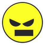 Angry Mister Anti-Smiley Face Sticker