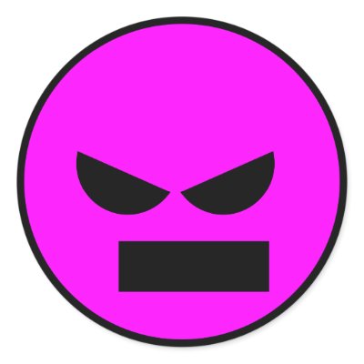 Angry Mister Anti-Smiley Face Sticker by meantees