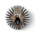 Angry Monkey with Gun Pinback Buttons