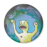 Angry Monster with Heart - fun unique original art