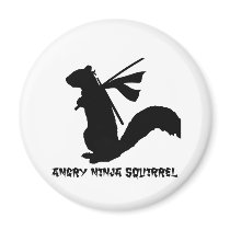 Angry Ninja Squirrel Collection Magnet
