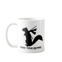 Angry Ninja Squirrel Collection Mugs
