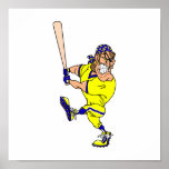 Angry pirate batter baseball print