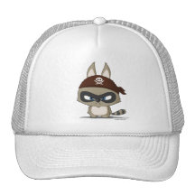 Angry racoon cap cute cartoon funny character hat
