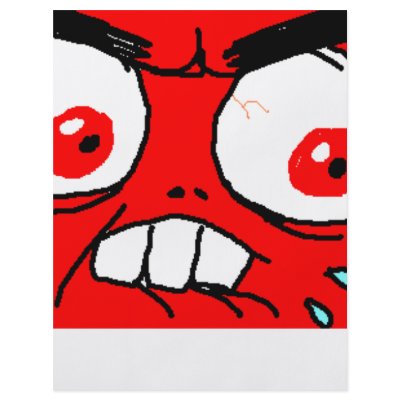 Angry Red Rage Face Full Color Flyer by worldsfinestshop
