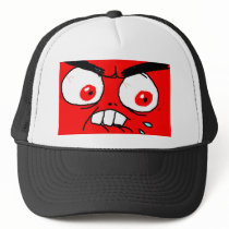 Angry Red Rage Face Mesh Hats