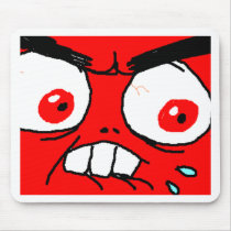 Angry Red Rage Face Mousepad