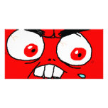 Angry Red Rage Face photo cards