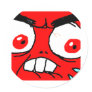 Angry Red Rage Face Round Stickers