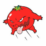 angry rotten tomato cartoon character photo sculptures