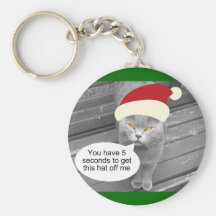 Angry Santa Cat Key Chain