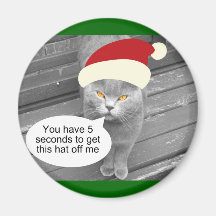 Angry Santa Cat Magnet