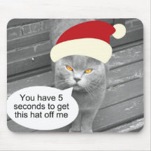 Angry Santa Cat Mousepad