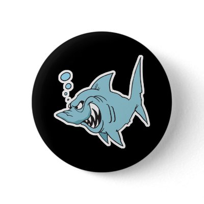 angry shark buttons by doonidesignsanimals