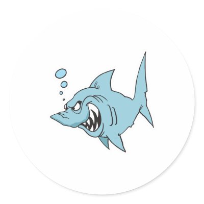 angry shark stickers by doonidesignsanimals