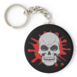 Angry Skull & Blood Splatter: Custom Keychain