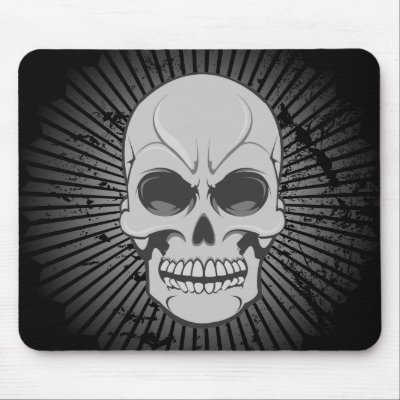 Angry Skull: Vector Illustration: Custom Mousepad by spiritswitchboard