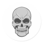 Angry Skull: Vector Illustration: Round Stickers