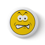 Angry Snarling Smiley Face Button