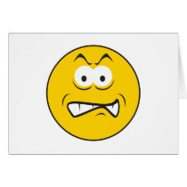 Angry Snarling Smiley Face Card
