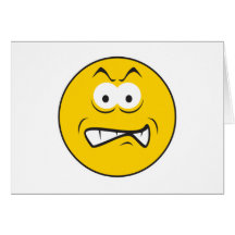Angry Snarling Smiley Face Card
