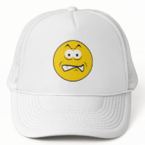Angry Snarling Smiley Face Mesh Hat