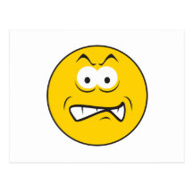 Angry Snarling Smiley Face Postcard