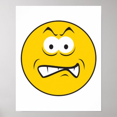 Angry Snarling Smiley Face Print by doonidesigns
