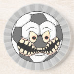 angry soccer ball drink coaster