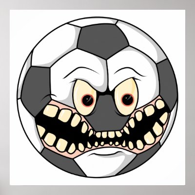 angry soccer ball poster by sports_shop