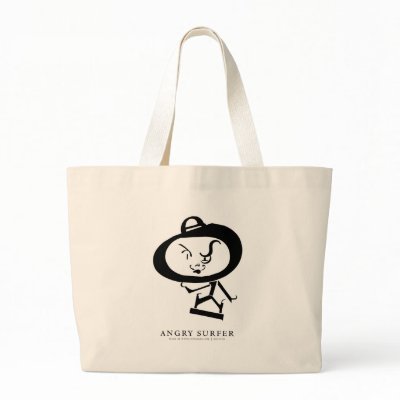 Angry Surfer totebag by scerha