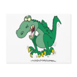 angry t-rex dino tantrum post cards