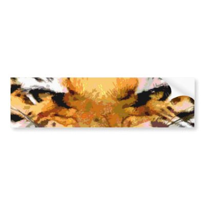Angry Tiger - Eyes of Tiger Bumper Stickers by hizli_art