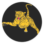 Angry Tiger Round Sticker